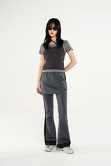 レイヤード ブーツカット ジャージー パンツ - 2 COLOR / Layered Bootcut Jersey Pants