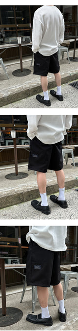 [S/S] ラベルバミューダコットンパンツ