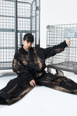 Tie Dye Shirring MA-1 Jumper (BLACK)
