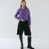 RVS Round Neck Cardigan Purple