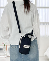 【MADE】Canvas waterproof Tumbler cross bag - Black