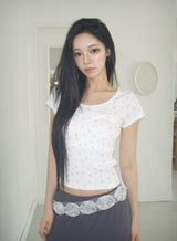 Elta Punching Flower Short Sleeve T-shirt