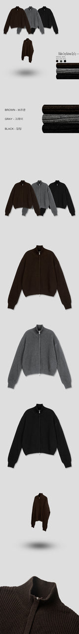 [Unisex] ヒドゥンクロップニットジップアップ(3color)
