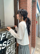 アトル サマー シースルー フラワー カーディガン