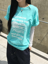 ピークニューヨークレタリング半袖Tシャツ (3c)