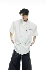 ダブルブレステッドシャツTシャツ
