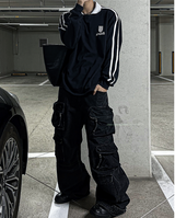 multi pocket cargo denim pants