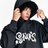 Star Embossed Hoodie Charcoal