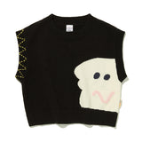 KIRSH X MISAKI KAWAI DRAWING KNIT VEST [BLACK]