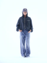 ICE BLUE HOT-FIX RHINESTONE CRINKLE WHISKER BOOTCUT JEANS