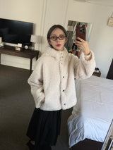 Foaming High Neck Poggle Fur Hooded Jacket (3c)