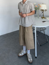 Diagonal Pocket Stitch Bermuda Pants