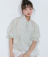 シャーリングシースルーウィンドジャケット (ライトグリーン)
