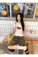 ダックスフント ラウンド スパンデックス Tシャツ