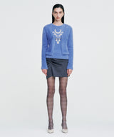 Chain Link Furry Cardigan _ SKY BLUE