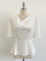 Jed-in Drape Chiffon Peplum Blouse