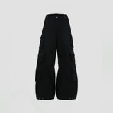 HIERARCHY STUDIOS Unsolved - Black Cargo Baggy Longpants
