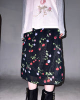 (2color) Smudge Flower Silky Skirt