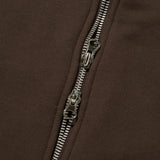 Finger Logo Applique Crop Zip-Up (Brown)