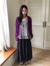 Honil Flower Shirring Banding Long Skirt