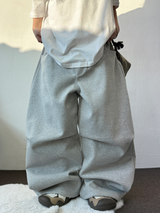 SUNNY SIDE UP☀CARPENTER TWO PINTUCK PARACHUTE BALLOON SWEAT PANTS 🖤🤍🩶3COLOR