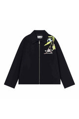 フローラルエンブロイダードジップアップジャケット