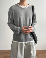 Wale Linen V-neck Knit