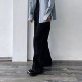 Curved Stitch Wide Trousers