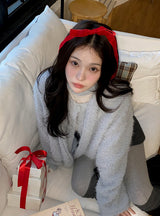 [SHOPPERMADE] クリスマスモヘアカーディガン + タイセット(3color)