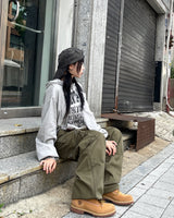 Crack Vintage Lettering Hooded Zip-Up
