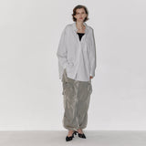 Essential pocket slit shirt  Light gray