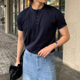 [1+1] LMN ファーストマッスルフィットアイスブントヘンリーネック半袖Tシャツ (10 colors)