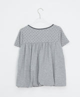 Nata Button Dot Raglan Short Sleeve Tee