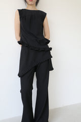 RUFFLE LAYERED PANTS (BLACK)