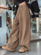 ベアリーバルーンブラッシュドワイドパンツ