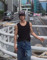 トリプル スタッド リブ スリーブレス トップ