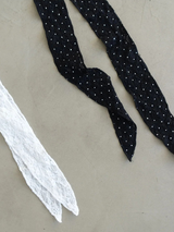 ビーズド ドット レース ヘッドスカーフ (WHITE, BLACK 2COLORS!)