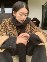 High-End Leopard Suede Fur Jacket
