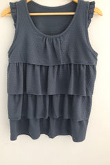 Tear Shirring Sleeveless Top