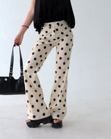 Dot Polka Dot Bootcut Long Pants