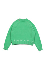 Heart Needle V-neck Knit [Green]