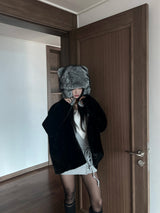 Mini tail soft fur eared fur hat (4 colors)