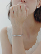 26SS★ [Premium Plating] Essence AB(W) Round Bezel Tennis Bracelet 3.0mm