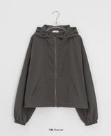 [unisex] コパットチェックフードウインドブレーカージャンパー