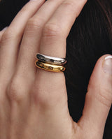 25FW★ Champagne Full Moon Silver (P) Glossy Slim Ring M