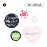 Cooling Club / pin button set 4. hibiscus