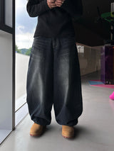 スタンドカットバルーンデニムパンツ