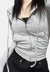 Culotte hood zip-up