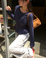 [MADE] Cloud, frill dot cardigan