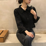 [BELLIDE MADE] シナモン, タイトラインセミクロップシャツ